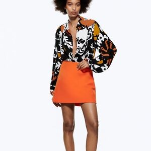 Zara High-Waisted Short Skirt